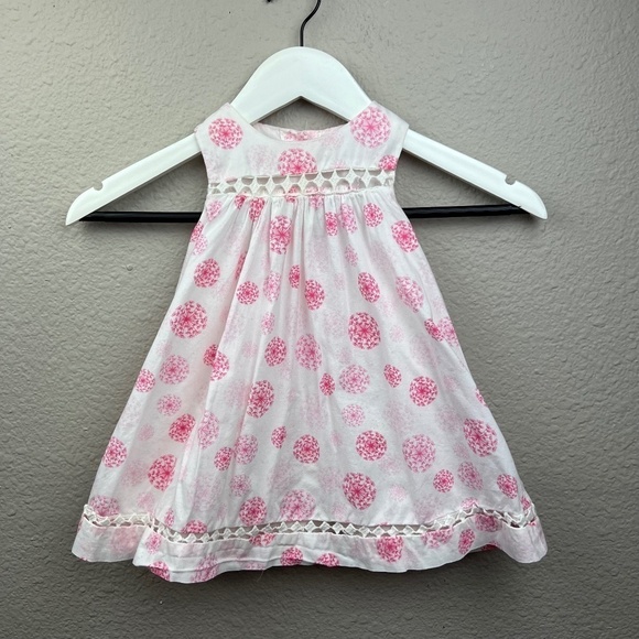 Savannah Other - Savannah Baby Sleeveless Dandelion Dress in White and Pink Sz 12M